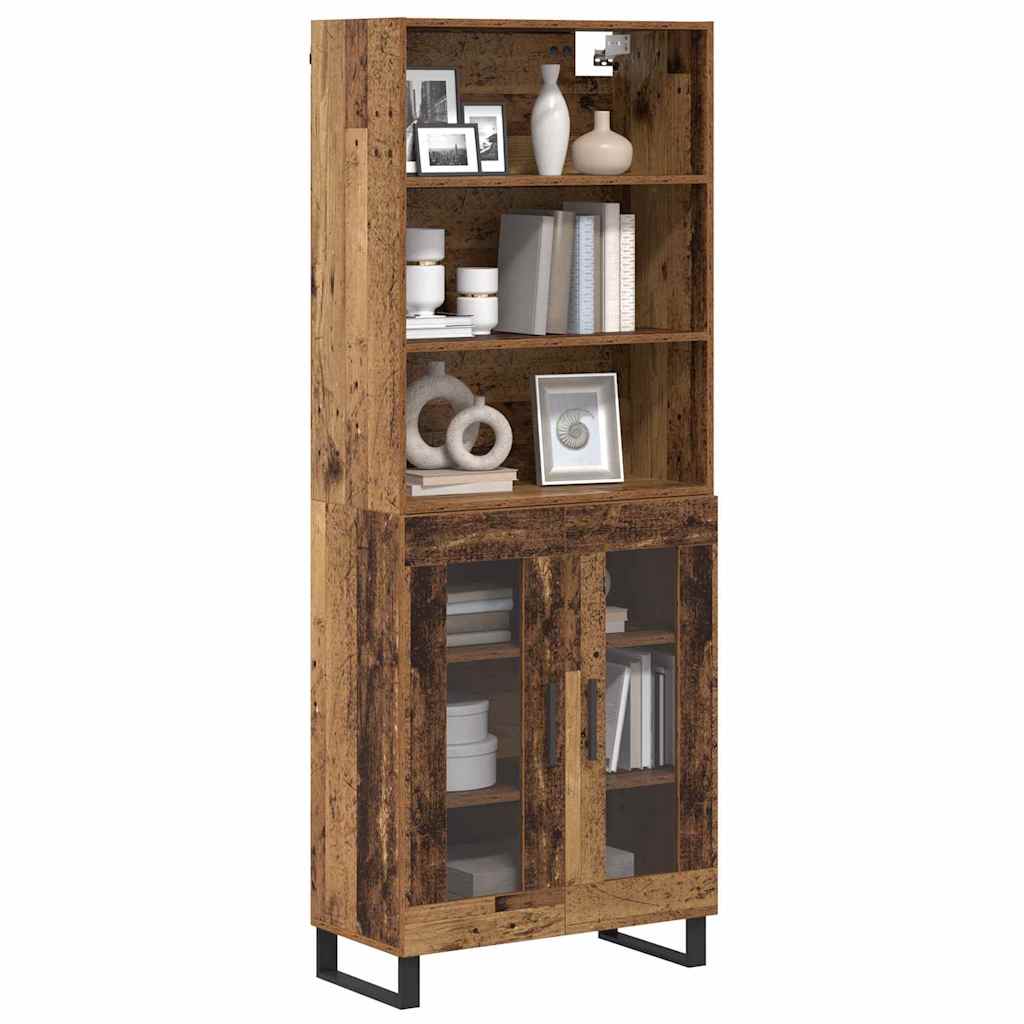 vidaXL Highboard Παλιό ξύλο 69,5 x 34 x 180 εκ. Επεξεργασμένο ξύλο