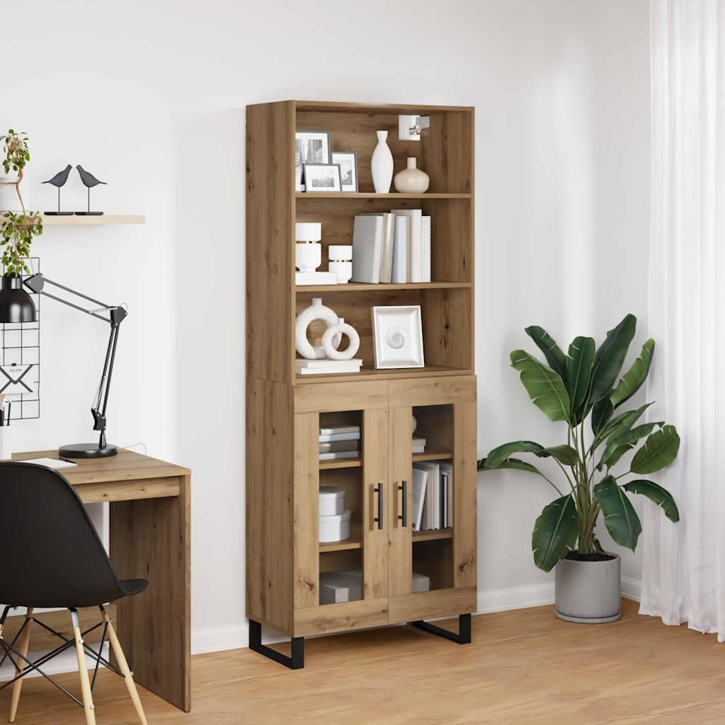 vidaXL Highboard Artisan Oak 69,5 x 34 x 180 εκ. Επεξεργασμένο ξύλο