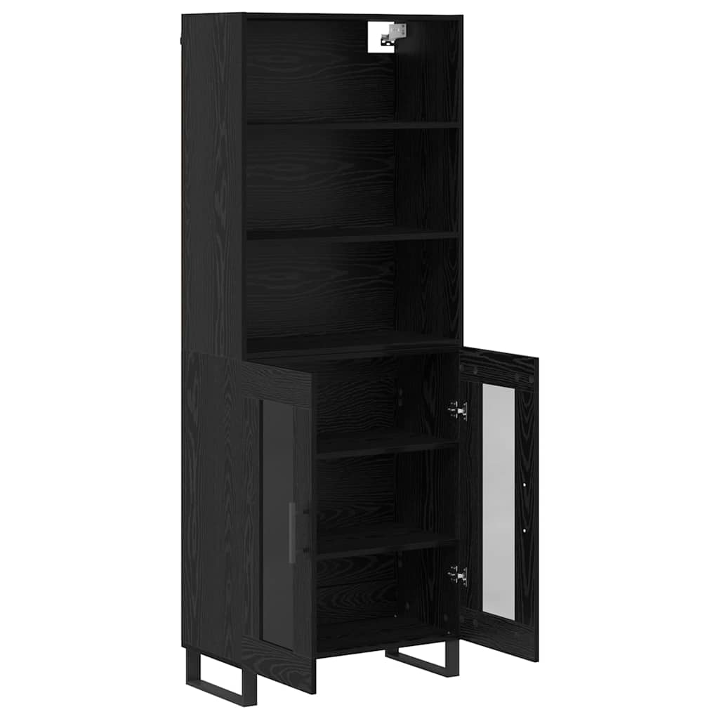 vidaXL Highboard Μαύρη Οξυά 69,5 x 34 x 180 εκ. Επεξεργασμένο ξύλο