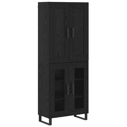vidaXL Highboard Μαύρη Οξυά 69,5 x 34 x 180 εκ. Επεξεργασμένο ξύλο