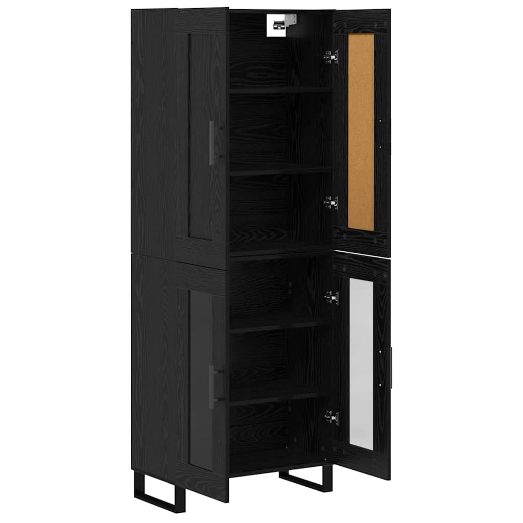 vidaXL Highboard Μαύρη Οξυά 69,5 x 34 x 180 εκ. Επεξεργασμένο ξύλο