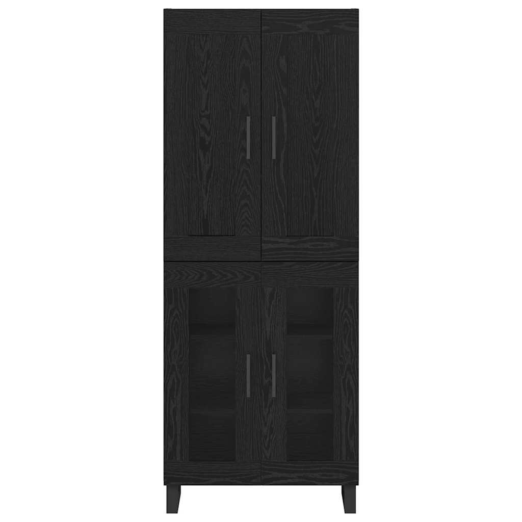 vidaXL Highboard Μαύρη Οξυά 69,5 x 34 x 180 εκ. Επεξεργασμένο ξύλο