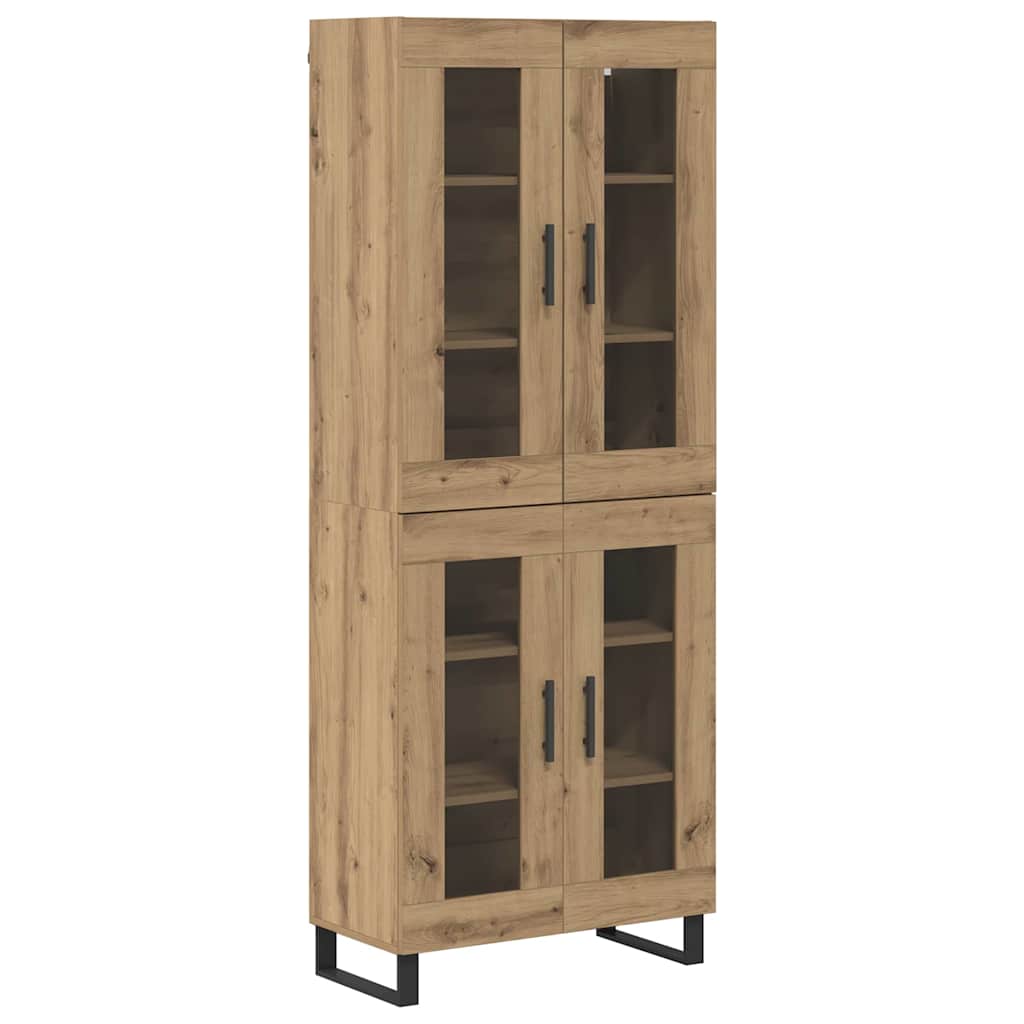 vidaXL Highboard 2 pcs Artisan Oak Σύνθετο Ξύλο και Γυαλί
