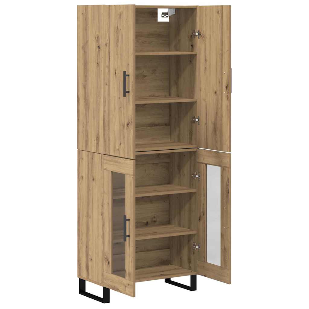 vidaXL Highboard 2 pcs Artisan Oak Σύνθετο Ξύλο και Γυαλί