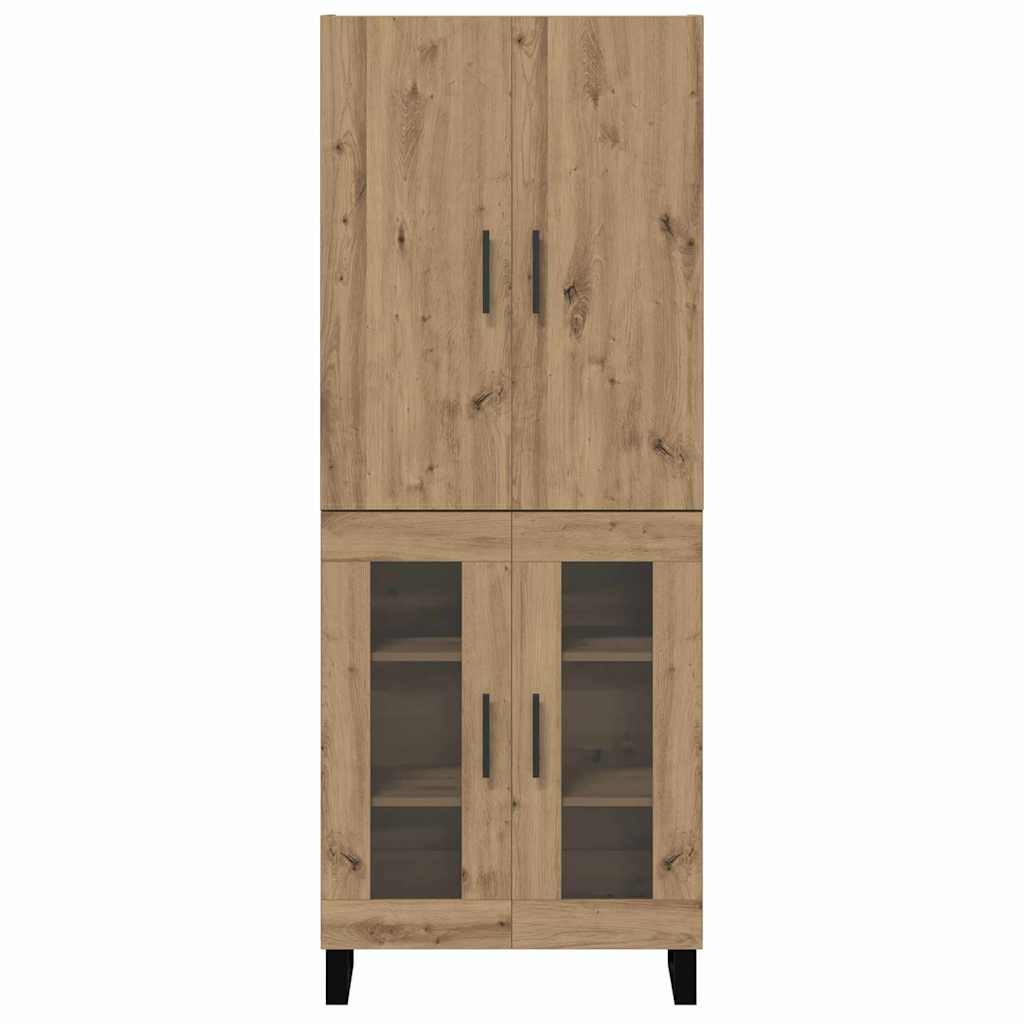 vidaXL Highboard 2 pcs Artisan Oak Σύνθετο Ξύλο και Γυαλί