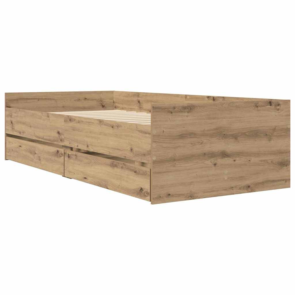 vidaXL Σκελετός Κρεβατιού Artisan Oak 90 x 200 cm Στερεά ξυλεία πεύκου
