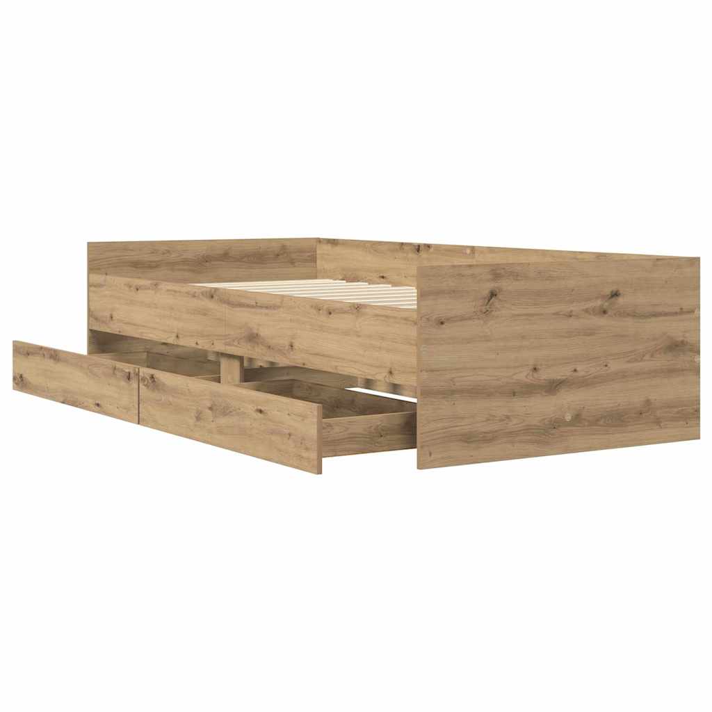 vidaXL Σκελετός Κρεβατιού Artisan Oak 90 x 200 cm Στερεά ξυλεία πεύκου