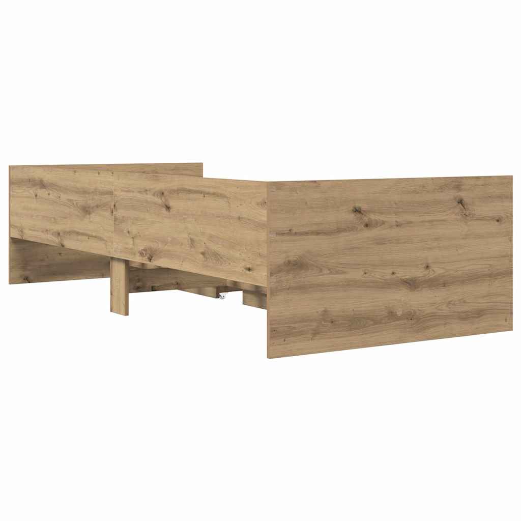 vidaXL Σκελετός Κρεβατιού Artisan Oak 90 x 190 cm Στερεά ξυλεία πεύκου