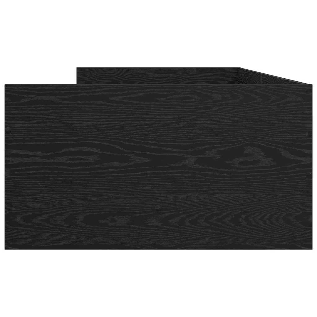 vidaXL Σκελετός Κρεβατιού Μαύρη Οξυά 90 x 190 cm Στερεά ξυλεία πεύκου