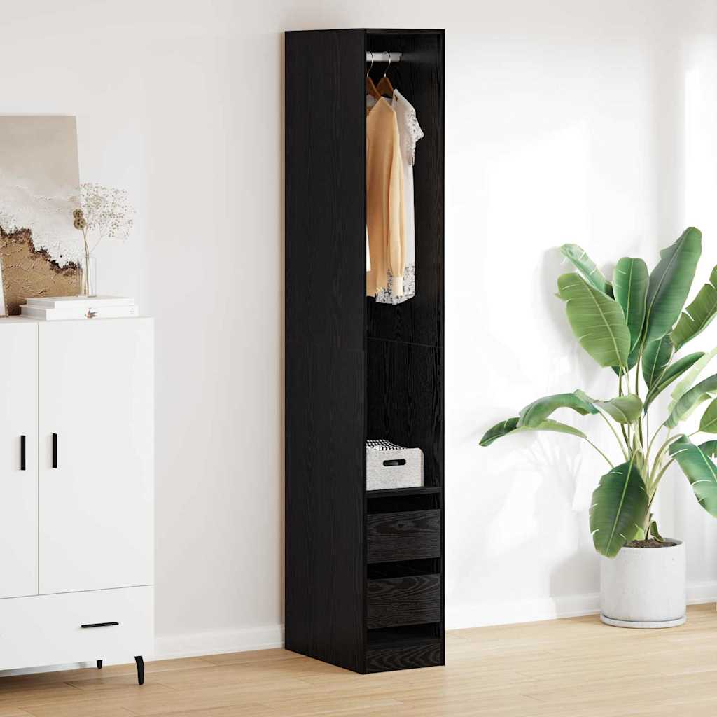 vidaXL Ντουλάπι Μαύρη δρυς 30 x 50 x 200 εκ. Επεξεργασμένο ξύλο