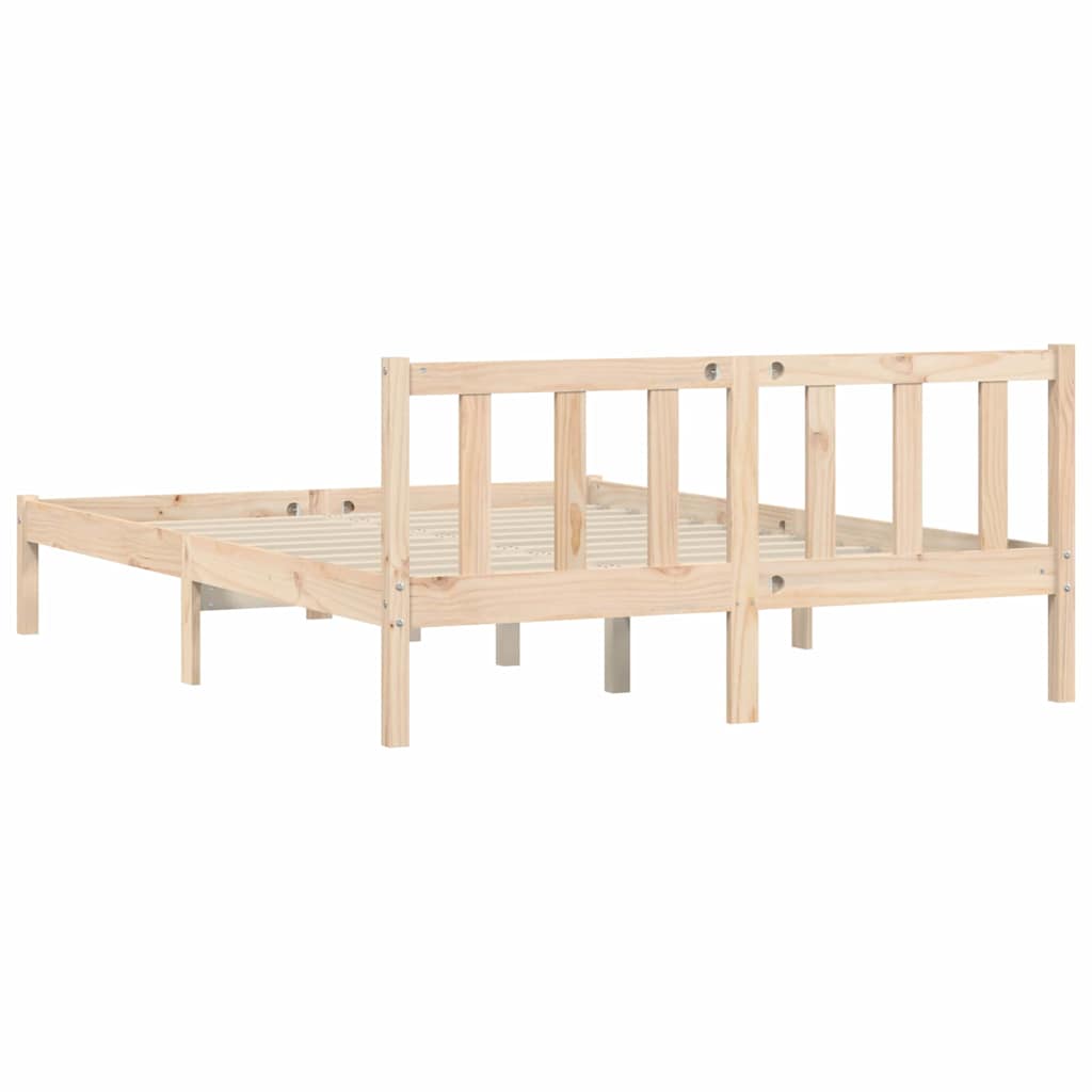 vidaXL Σκελετός Κρεβατιού Φυσικό 152 x 203 cm Στερεό ξύλο πεύκου