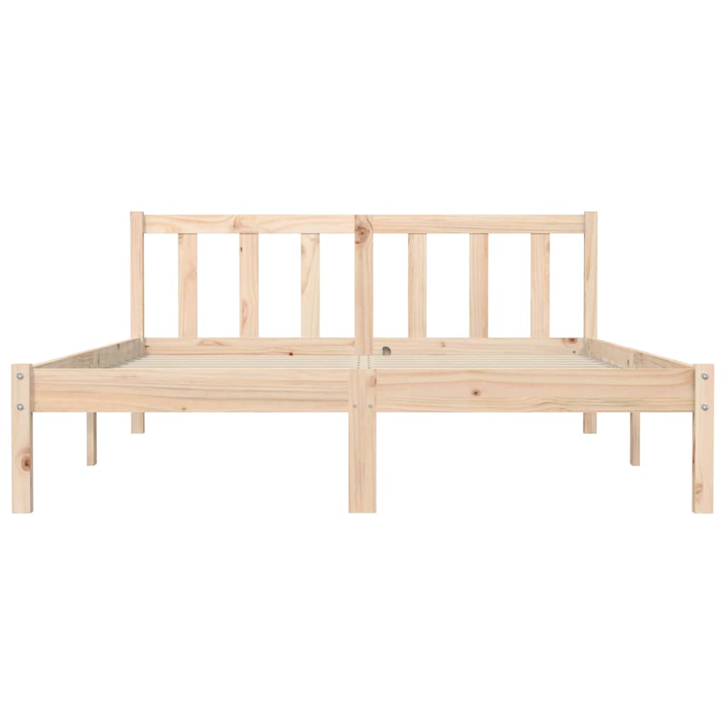 vidaXL Σκελετός Κρεβατιού Φυσικό 152 x 203 cm Στερεό ξύλο πεύκου