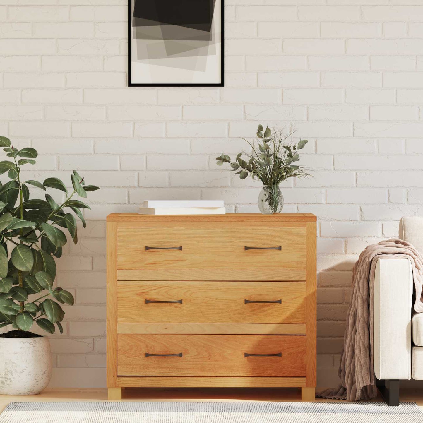 vidaXL Ντουλαπιού με συρτάρι με αποθήκευση Καφέ Επεξεργασμένο ξύλο