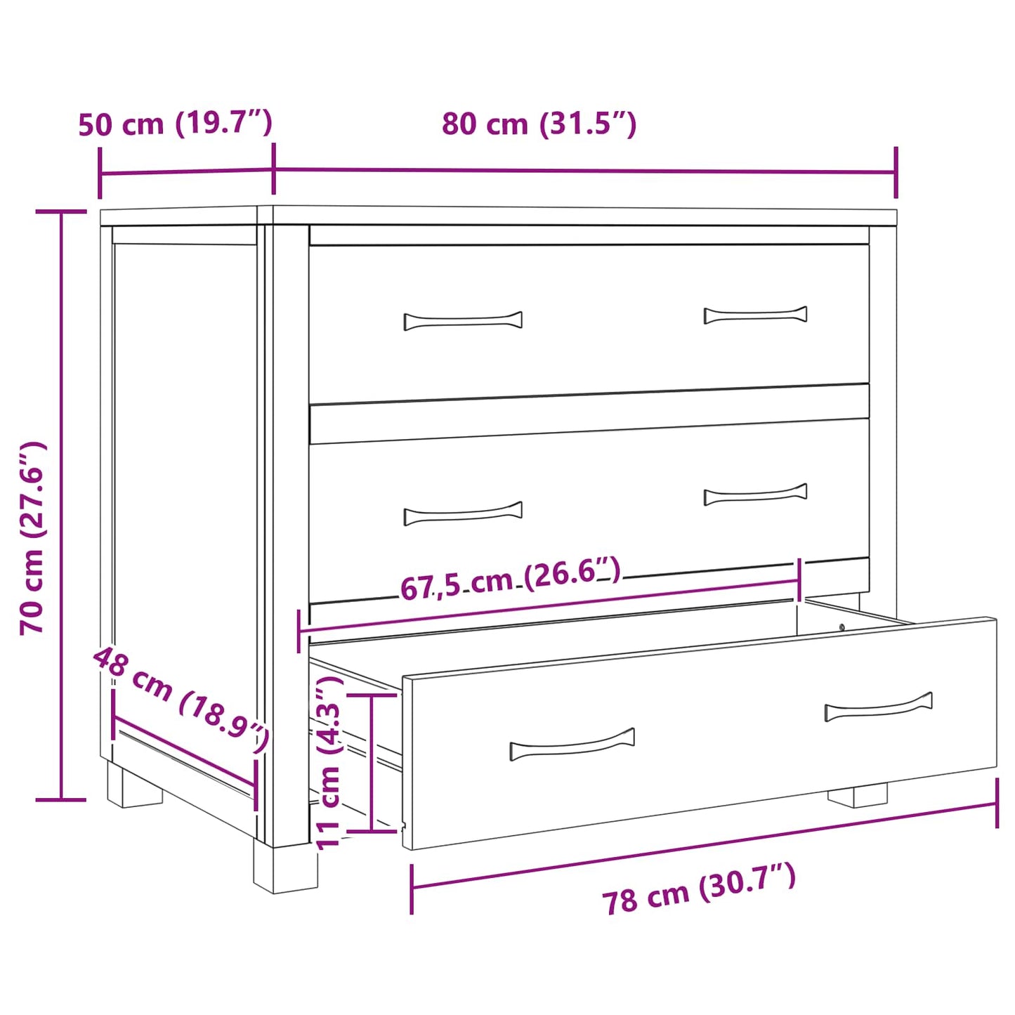 vidaXL Ντουλαπιού με συρτάρι με αποθήκευση Καφέ Επεξεργασμένο ξύλο