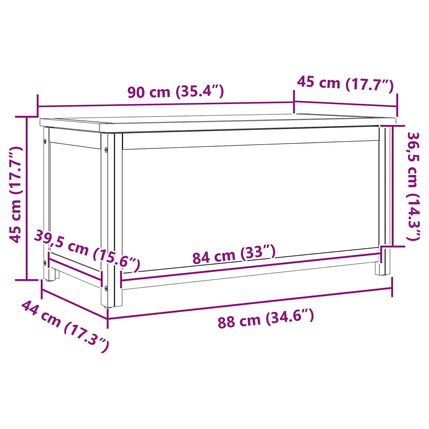 vidaXL Κουτί αποθήκευσης Μονόχρωμο