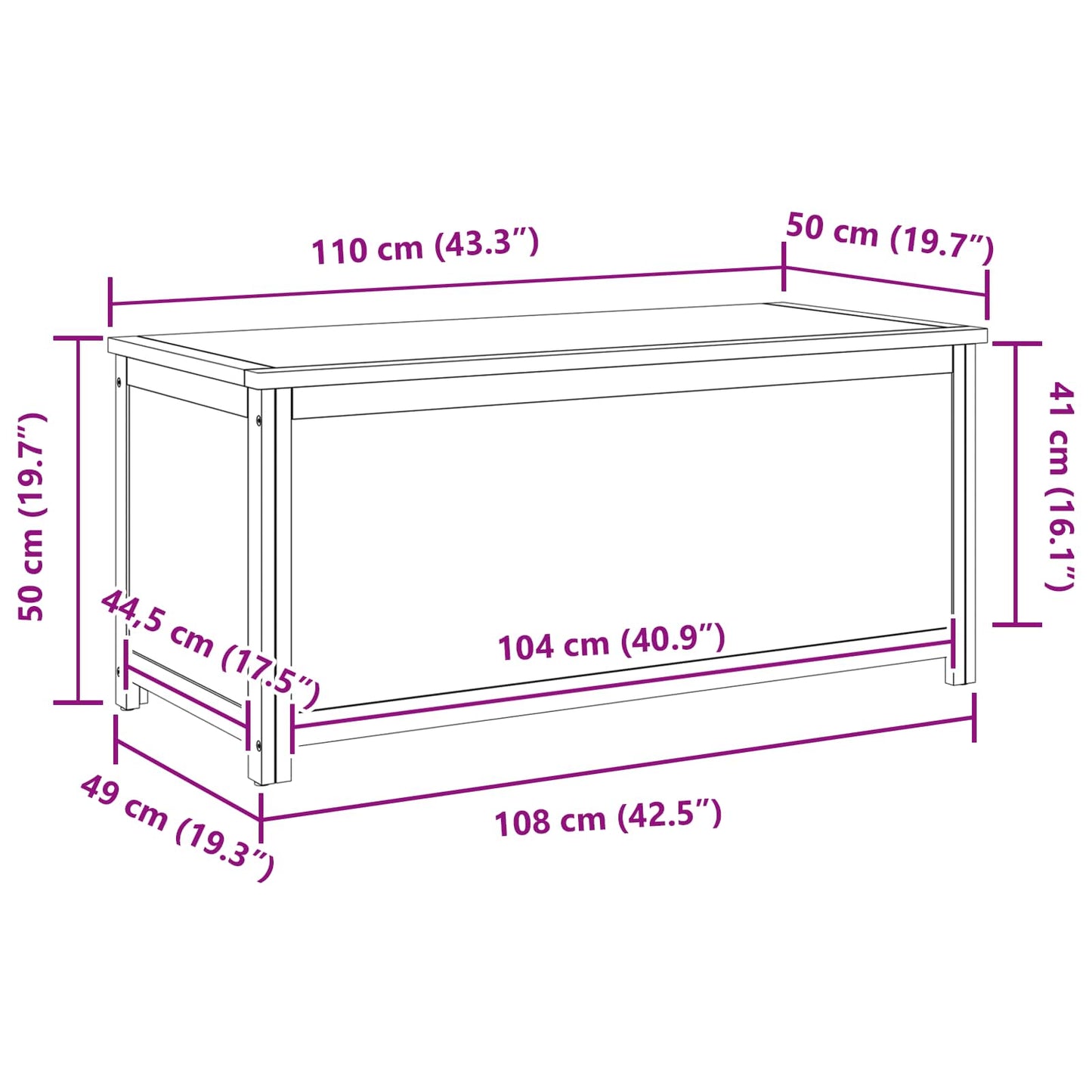 vidaXL Κουτί αποθήκευσης Μονόχρωμο