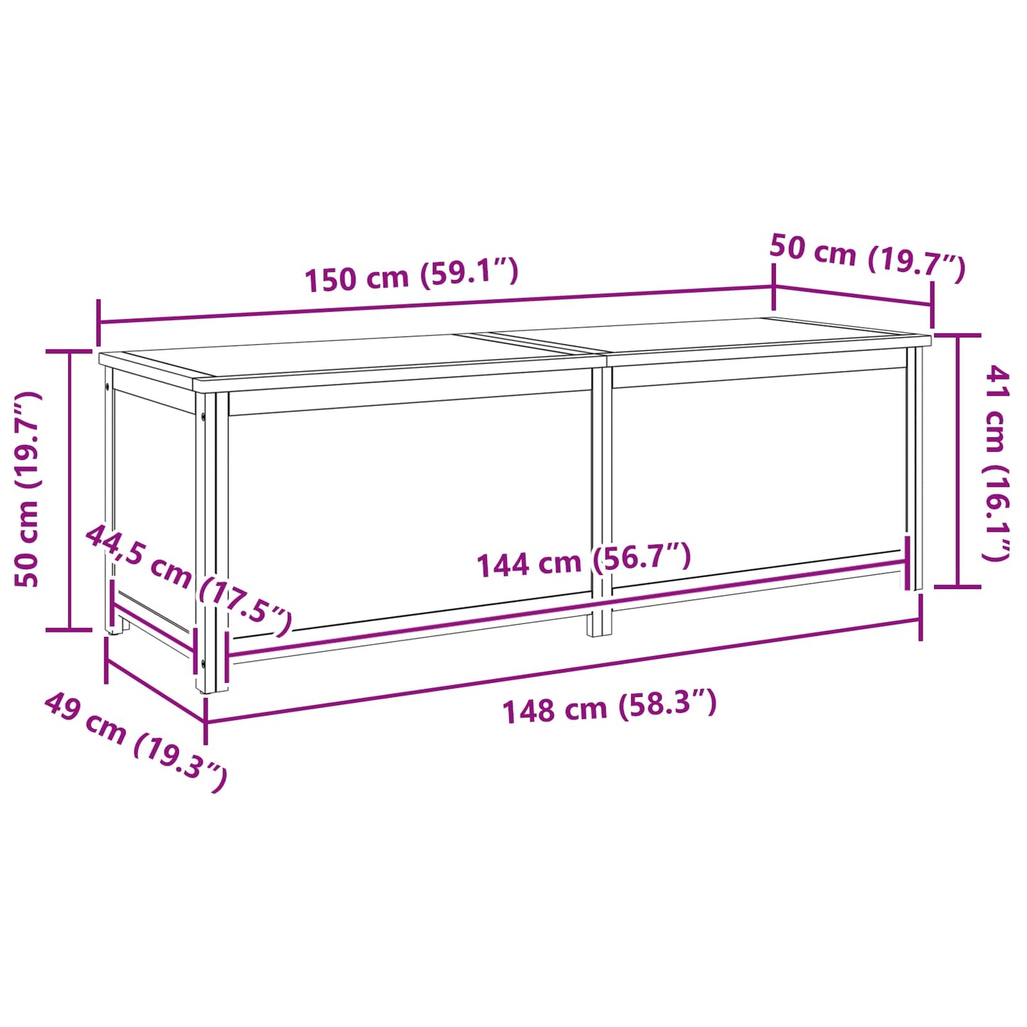 vidaXL Κουτί αποθήκευσης Μονόχρωμο
