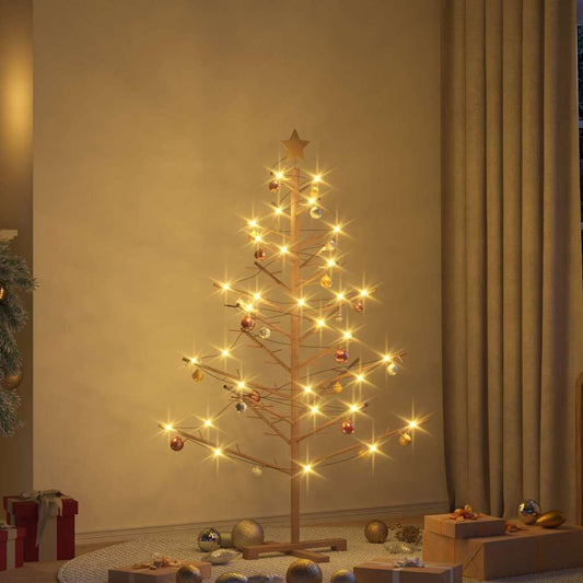 vidaXL Ξύλινο Χριστουγεννιάτικο Δέντρο Καφέ 150 cm Μασίφ ξύλο πεύκου