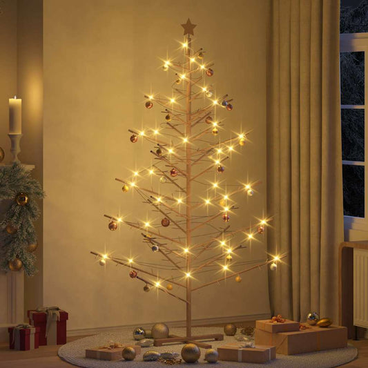 vidaXL Ξύλινο Χριστουγεννιάτικο Δέντρο Καφέ 210 cm Μασίφ ξύλο πεύκου