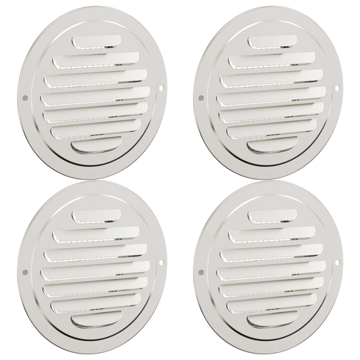 vidaXL Καπάκια Αερισμού 4 pcs Ασημί 80 mm Ανοξείδωτο ατσάλι