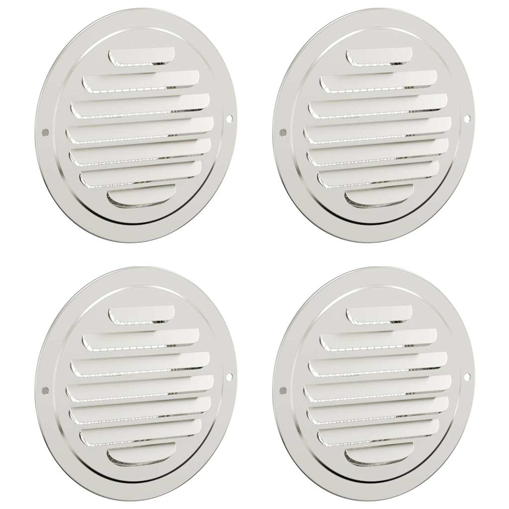 vidaXL Καπάκια Αερισμού 4 pcs Ασημί 100 mm Ανοξείδωτο ατσάλι
