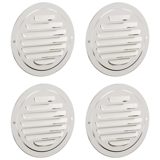 vidaXL Καπάκια Αερισμού 4 pcs Ασημί 100 mm Ανοξείδωτο ατσάλι