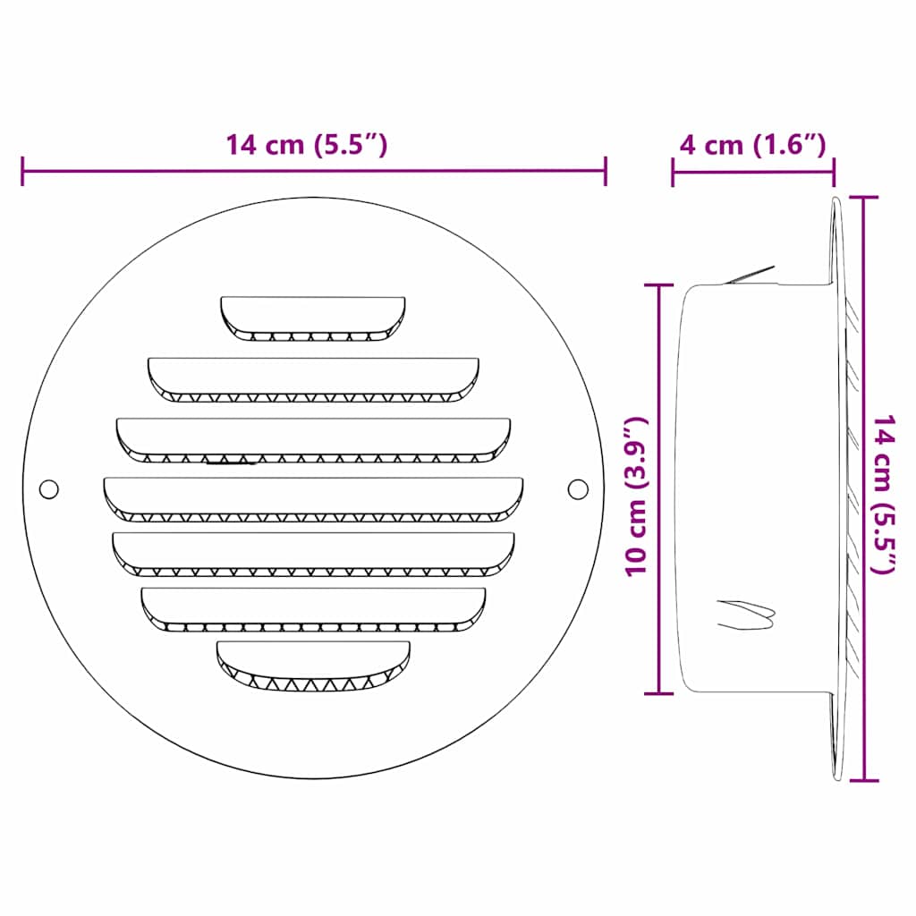 vidaXL Καπάκια Αερισμού 4 pcs Ασημί 100 mm Ανοξείδωτο ατσάλι