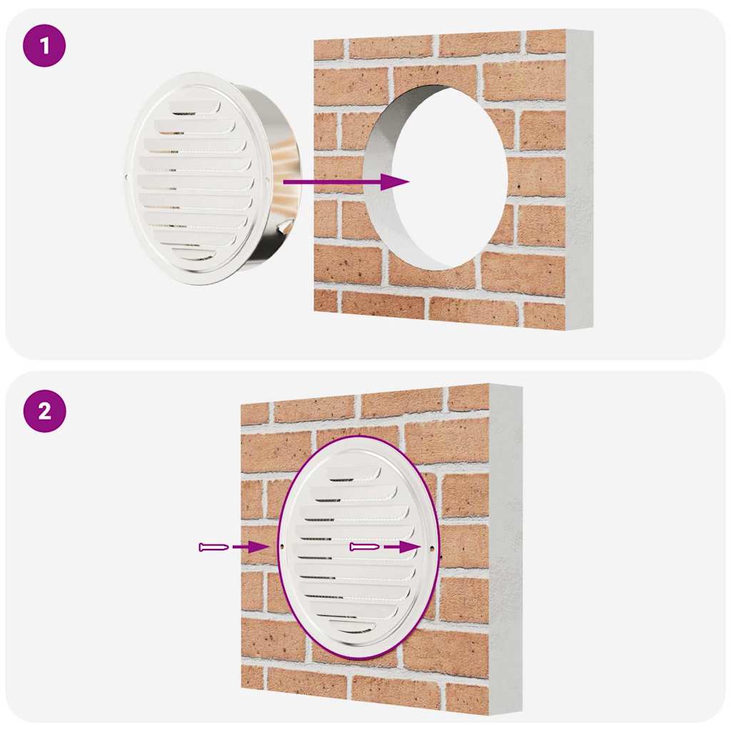 vidaXL Καπάκια Αερισμού 4 pcs Ασημί 200 mm Ανοξείδωτο ατσάλι