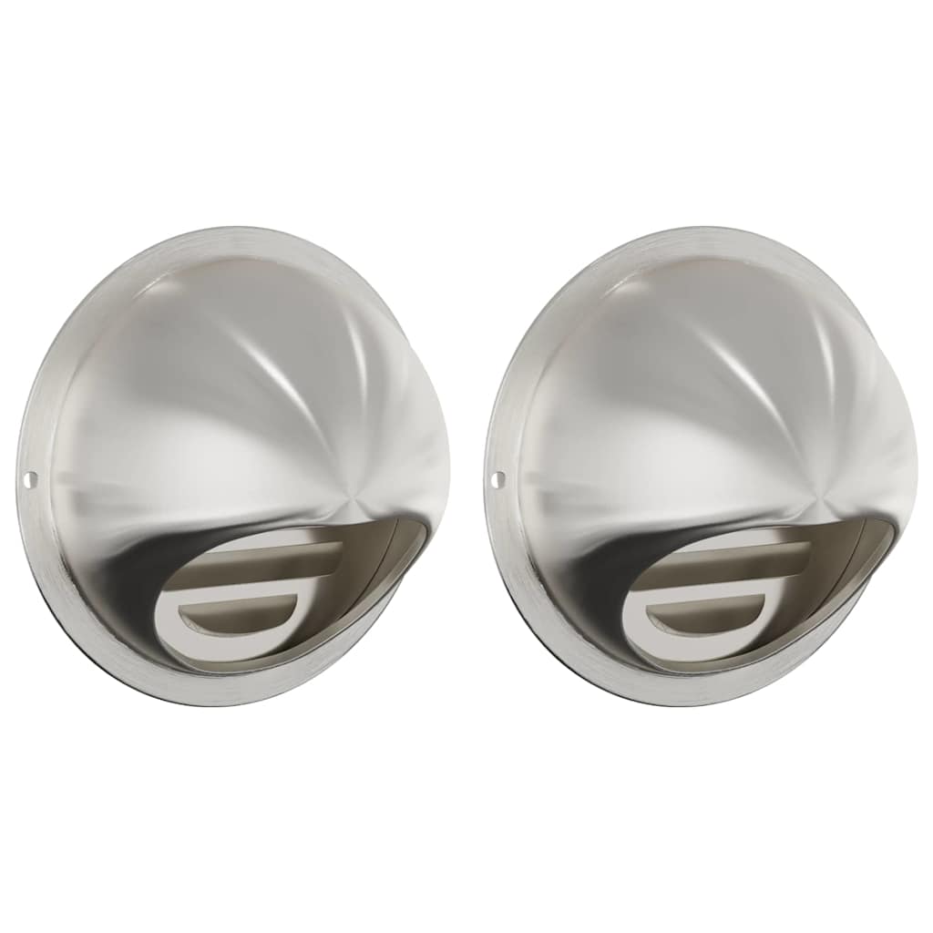 vidaXL Καπάκια Αερισμού 2 pcs Ασημί 100 mm Ανοξείδωτο ατσάλι