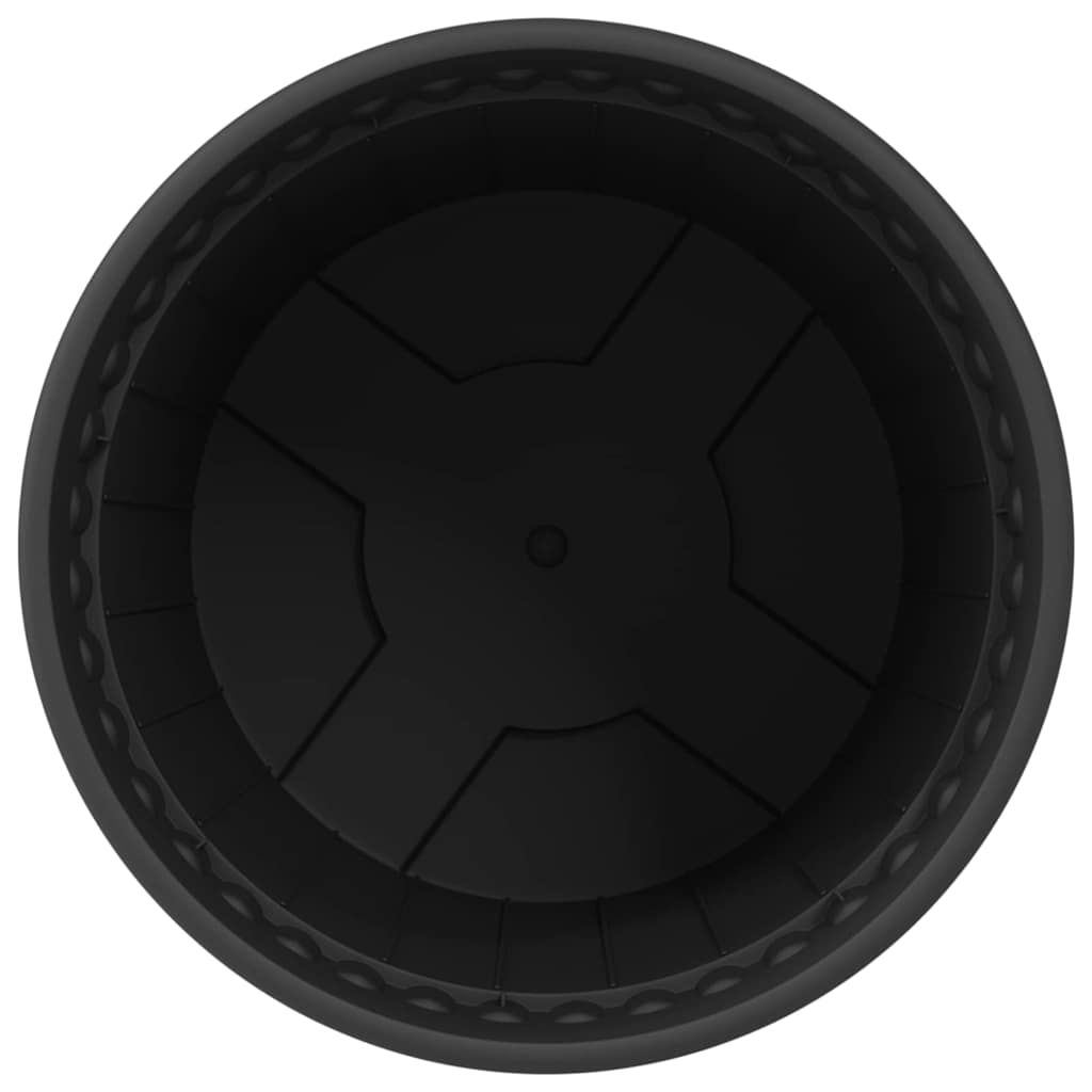 vidaXL Στρογγυλή Γλάστρα Λουλουδιών 6 pcs Μαύρο Ø 17 x 14 εκ Πλαστικό