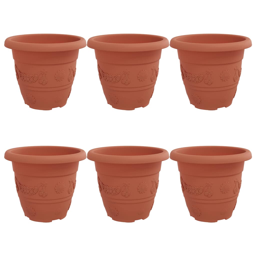 vidaXL Στρογγυλή Γλάστρα Λουλουδιών 6 pcs Κεραμιδί Ø 26 x 21.5 εκ.