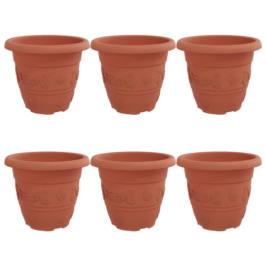 vidaXL Στρογγυλή Γλάστρα Λουλουδιών 6 pcs Κεραμιδί Ø 26 x 21.5 εκ.
