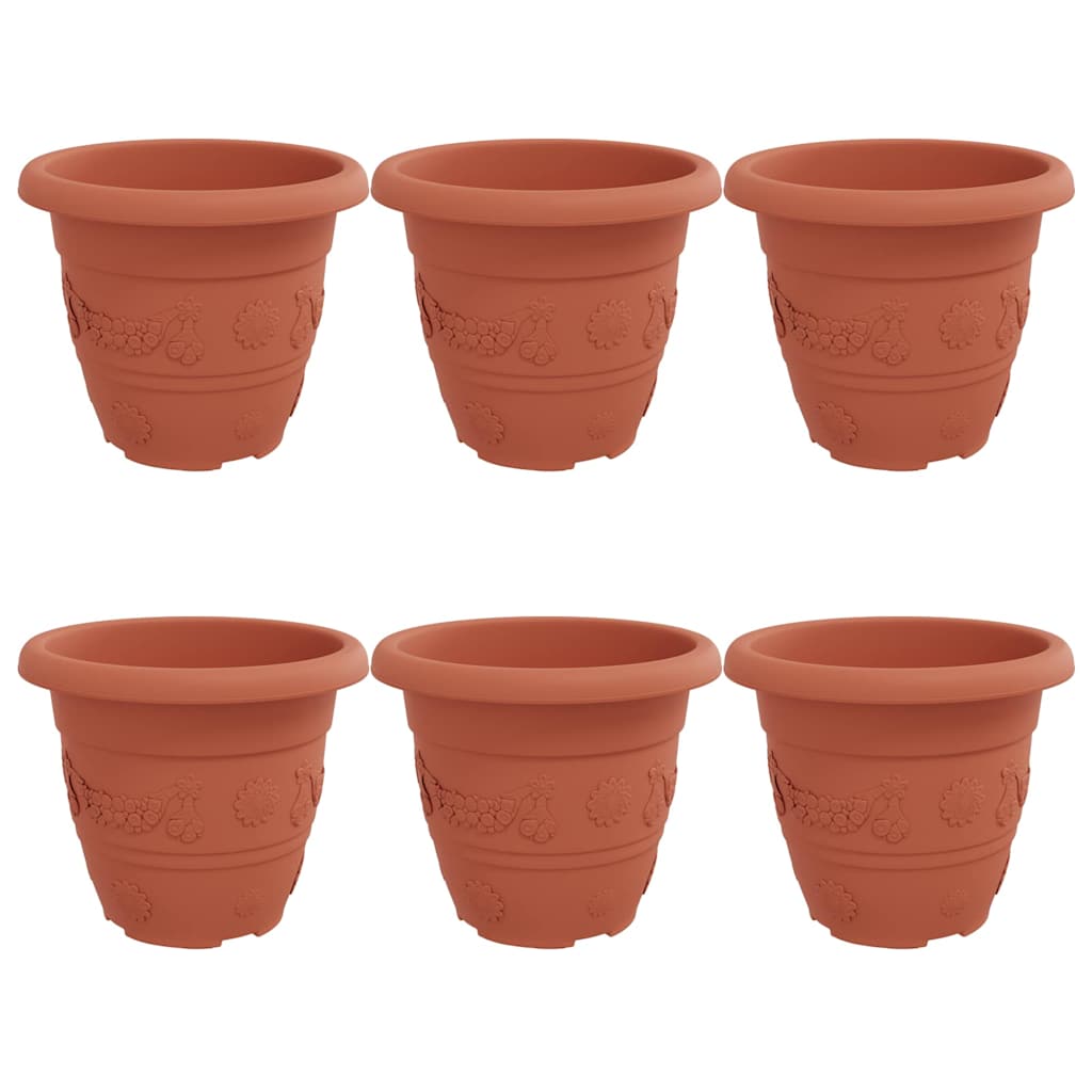 vidaXL Στρογγυλή Γλάστρα Λουλουδιών 6 pcs Κεραμιδί Ø 26 x 21.5 εκ.