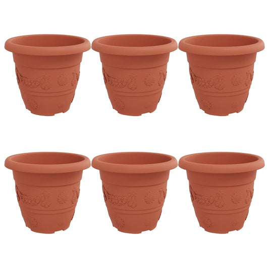 vidaXL Στρογγυλή Γλάστρα Λουλουδιών 6 pcs Κεραμιδί Ø 26 x 21.5 εκ.