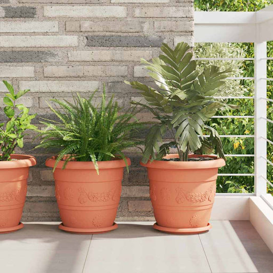 vidaXL Στρογγυλή Γλάστρα Λουλουδιών 6 pcs Κεραμιδί Ø 26 x 21.5 εκ.