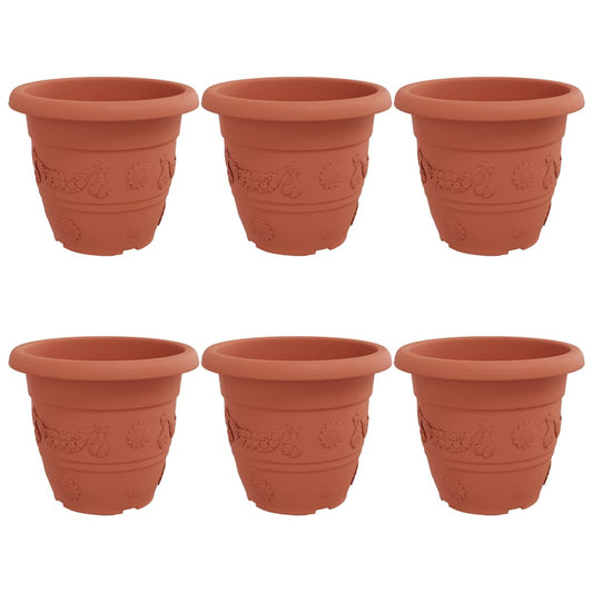 vidaXL Στρογγυλή Γλάστρα Λουλουδιών 6 pcs Κεραμιδί Ø 26 x 21.5 εκ.