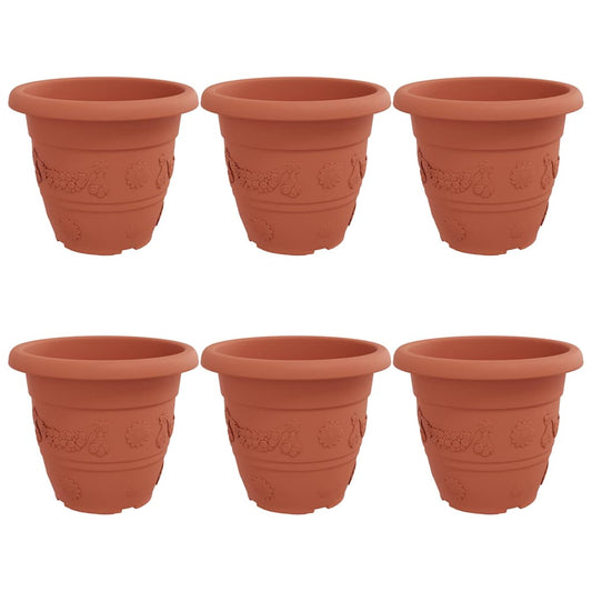 vidaXL Στρογγυλή Γλάστρα Λουλουδιών 6 pcs Κεραμιδί Ø 26 x 21.5 εκ.