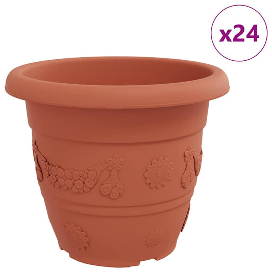 vidaXL Στρογγυλή Γλάστρα Λουλουδιών 24 pcs Κεραμιδί Ø 34 x 28 εκ
