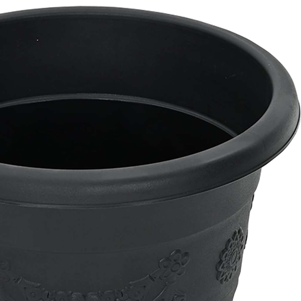 vidaXL Στρογγυλή Γλάστρα Λουλουδιών 24 pcs Μαύρο Ø 26 x 21.5 εκ.