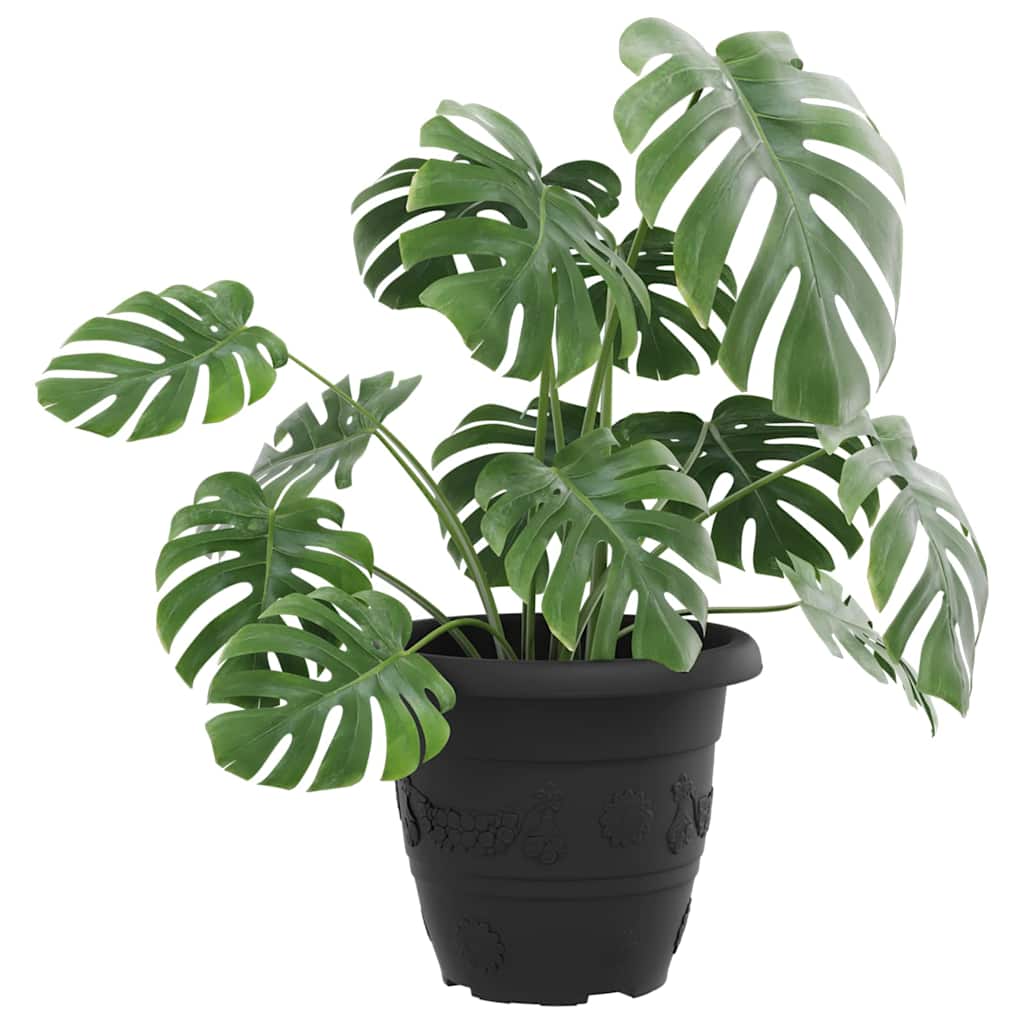 vidaXL Στρογγυλή Γλάστρα Λουλουδιών 24 pcs Μαύρο Ø 26 x 21.5 εκ.