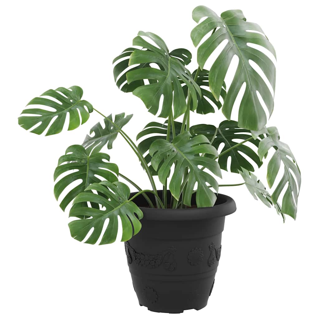 vidaXL Στρογγυλή Γλάστρα Λουλουδιών 24 pcs Μαύρο Ø 26 x 21.5 εκ.