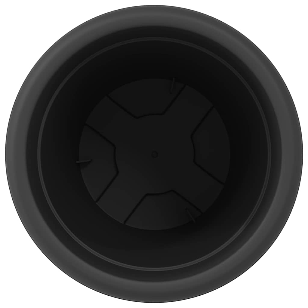 vidaXL Στρογγυλή Γλάστρα Λουλουδιών 24 pcs Μαύρο Ø 26 x 21.5 εκ.