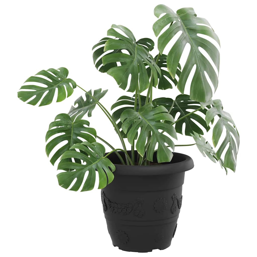 vidaXL Στρογγυλή Γλάστρα Λουλουδιών 24 pcs Μαύρο Ø 34 x 28 εκ Πλαστικό