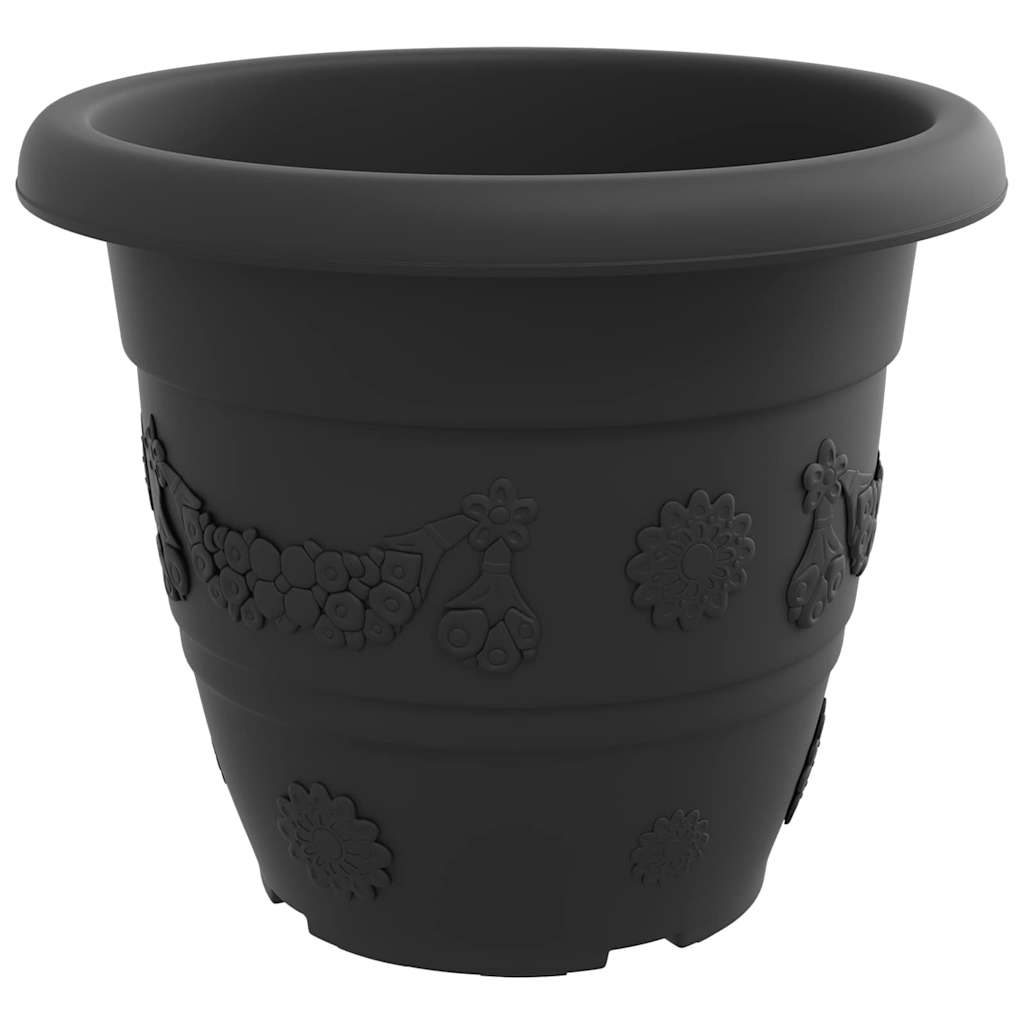 vidaXL Στρογγυλή Γλάστρα Λουλουδιών 24 pcs Μαύρο Ø 39 x 32 εκ Πλαστικό