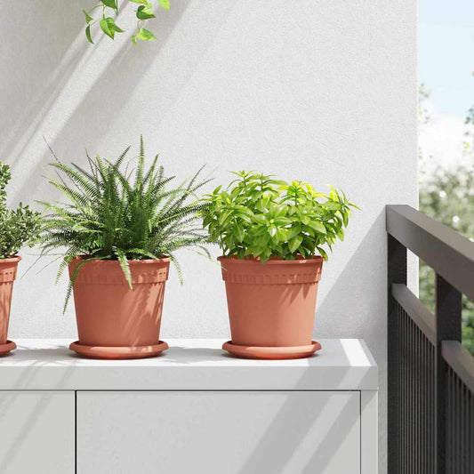 vidaXL Στρογγυλός Δίσκος Λουλουδιών 6 pcs Κεραμιδί Ø 14 x 2 εκ