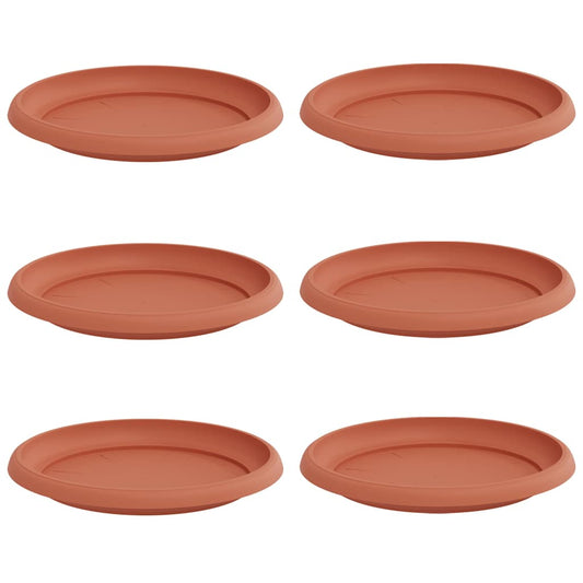 vidaXL Στρογγυλός Δίσκος Λουλουδιών 6 pcs Κεραμιδί Ø 21,5 x 2,5 εκ