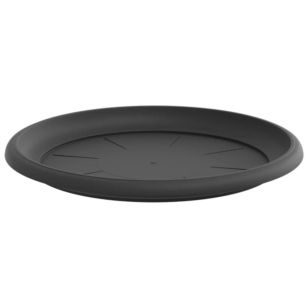 vidaXL Στρογγυλός Δίσκος Λουλουδιών 6 pcs Μαύρο Ø 14 x 2 εκ Πλαστικό