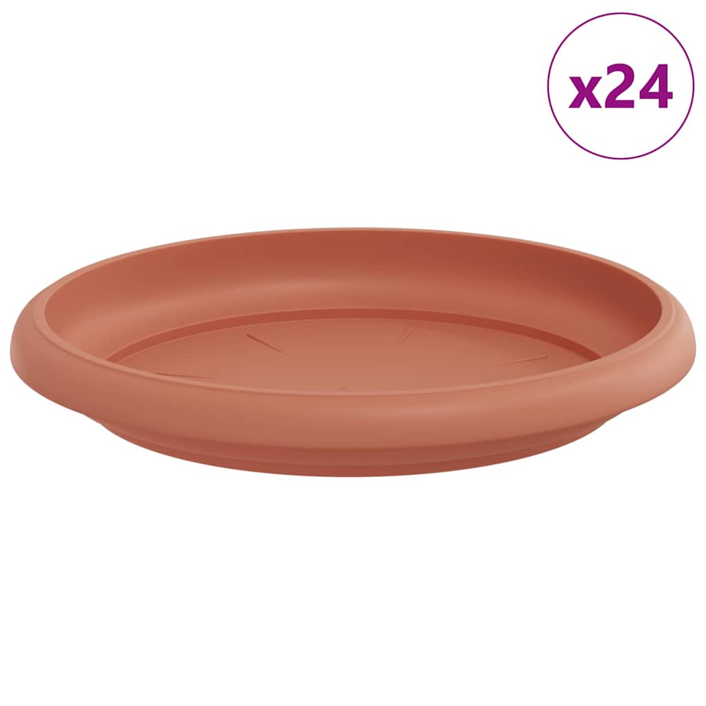 vidaXL Στρογγυλός Δίσκος Λουλουδιών 24 pcs Κεραμιδί Ø 14 x 2 εκ