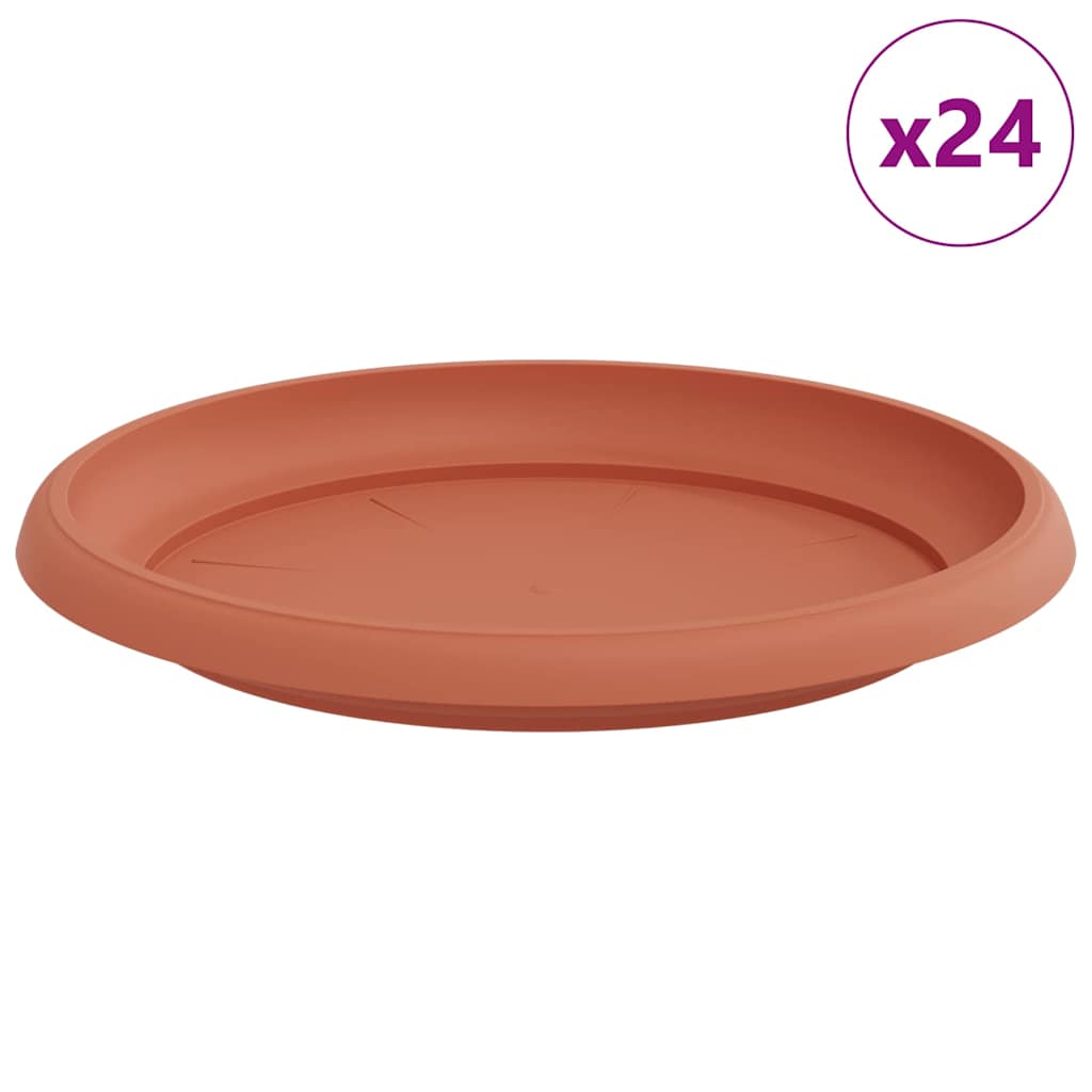 vidaXL Στρογγυλός Δίσκος Λουλουδιών 24 pcs Κεραμιδί Ø 14 x 2 εκ