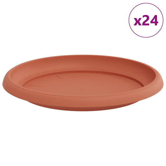 vidaXL Στρογγυλός Δίσκος Λουλουδιών 24 pcs Κεραμιδί Ø 21,5 x 2,5 εκ